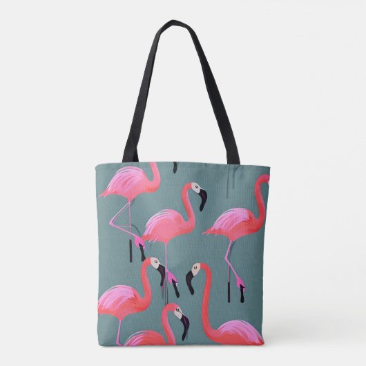 Retroroze flamingos tote bag (Achterkant)
