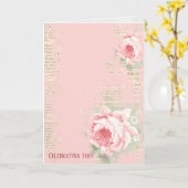 retrorozen op krantenpapier kaart (Gele Bloem)