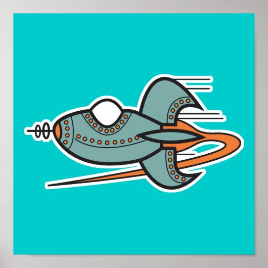 retrorraket poster (Voorkant)