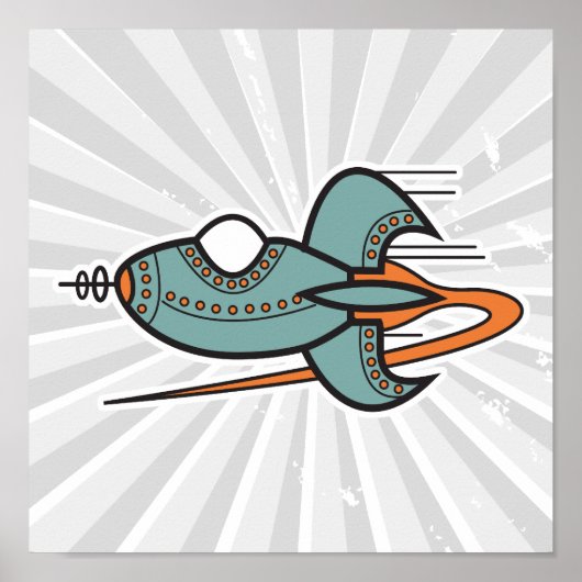 retrorraket poster (Voorkant)