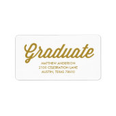 Retrorscript | Etiket adres Afstuderen (Voorkant)