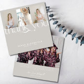 Retrorscript | Light Beige Photo Afstuderen Bedankkaart