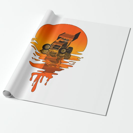 retrorstijl Sprint-auto tegen racisme Cadeaupapier (Uitgerold)