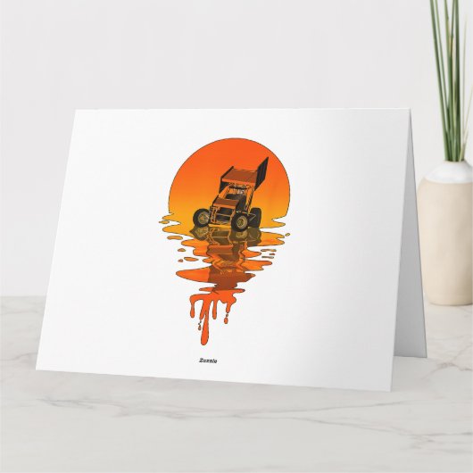  retrorstijl Sprint-auto tegen racisme Kaart (Achterkant)