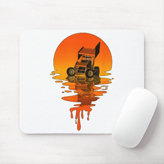  retrorstijl Sprint-auto tegen racisme Muismat (Met muis)