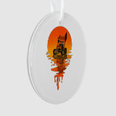 retrorstijl Sprint-auto tegen racisme Ornament (voorkant)