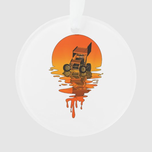 retrorstijl Sprint-auto tegen racisme Ornament (voorkant)