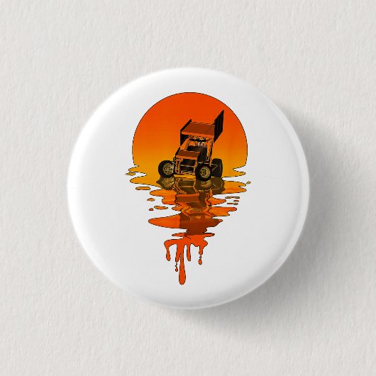  retrorstijl Sprint-auto tegen racisme Ronde Button 3,2 Cm (Voorkant)