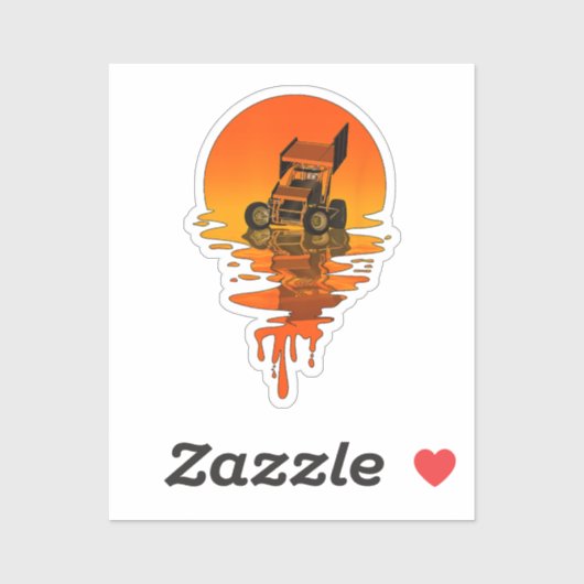  retrorstijl Sprint-auto tegen racisme Sticker (Vel)