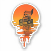  retrorstijl Sprint-auto tegen racisme Sticker (Voorkant)