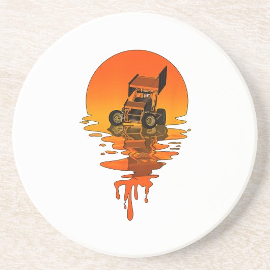  retrorstijl Sprint-auto tegen racisme Zandsteen Onderzetter (Voorkant)