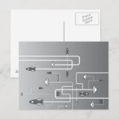 Retroruimtevlucht Briefkaart (Voorkant / Achterkant)