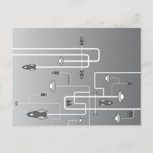 Retroruimtevlucht Briefkaart