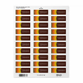 Retros 70s Wave Return-adreslabels Etiket (Full Sheet)