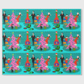 Retro's bijsnijden van het kerstboompapier cadeaupapier (Vlak)