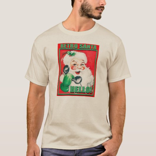 RetroSantaHello-MensHanesNanoTee T-shirt (Voorkant)