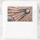 Retrosatelliet Rechthoekige Sticker (Tas)