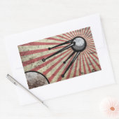 Retrosatelliet Rechthoekige Sticker (Envelop)