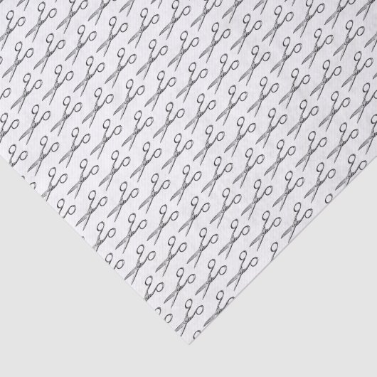 Retroschaarpatroon - Minimale hairsalon Tissuepapier (Detail)