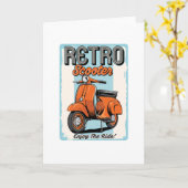 Retroscooter Kaart (Gele Bloem)