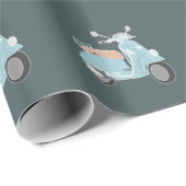 Retroscooter-opvulpapier Cadeaupapier (Rol Hoek)