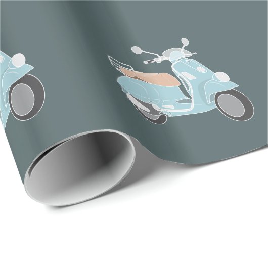 Retroscooter-opvulpapier Cadeaupapier (Rol Hoek)