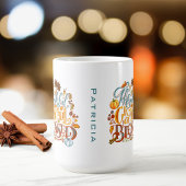 Retroscript dankbaar gezegend monogram koffiemok