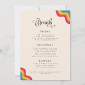 Retroscript & regenboogkleurige Bachelorette Party Kaart (Achterkant)