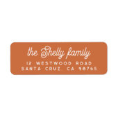 Retroscript vet Oranje adres Etiket (Voorkant)