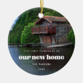 Retro'sEerste Kerst in ons nieuwe huis Foto Keramisch Ornament (Voorkant)