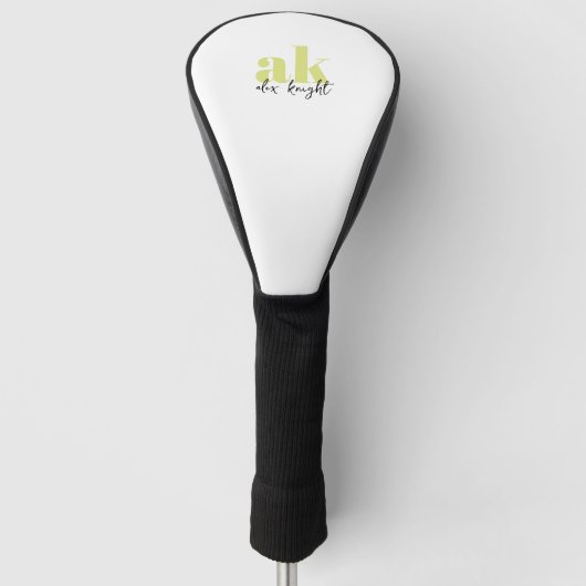 Retrosignatuurmonogram Golfheadcover (Voorkant)