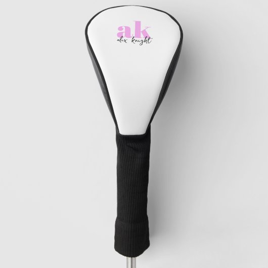 Retrosignatuurmonogram Golfheadcover (Voorkant)