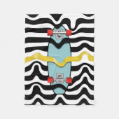 Retroskateboard Fleece Deken (Voorkant)