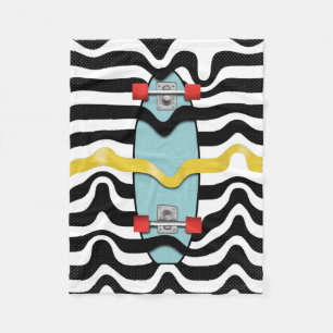 Retroskateboard Fleece Deken