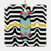 Retroskateboard Keramisch Ornament (Achterkant)