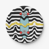 Retroskateboard Papieren Bordje (Voorkant)