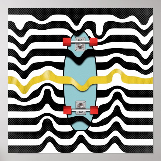 Retroskateboard Poster (Voorkant)