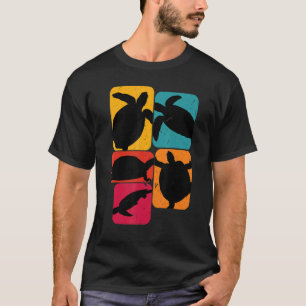 Retrospectief ontwerp voor schildpadden t-shirt