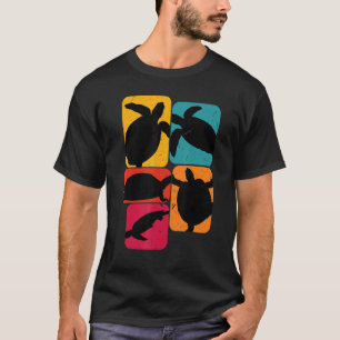 Retrospectief ontwerp voor schildpadden t-shirt
