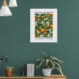 Retrospectieve Oranje markt voor bloesem Poster
