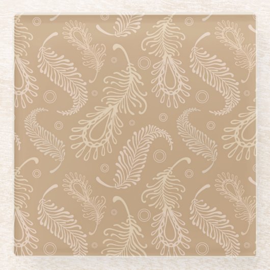 Retrospectrale-bleek-patroon Glazen Onderzetter (Voorkant)