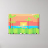 Retrospel - Tropische zonnebank Canvas Afdruk (Voorkant)