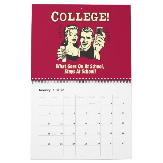 Retrospoofs College Kalender (Jan 2026)