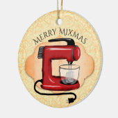 Retrostandaard mixer voor kerstversiering keramisch ornament (Links)