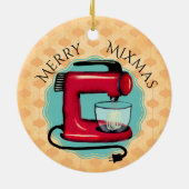 Retrostandaardmixer bakkerij voor kerstversiering keramisch ornament (Achterkant)