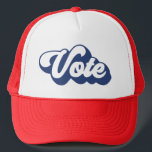 Retrostemming | Blauw Trucker Pet<br><div class="desc">Ga weg en stem dit verkiezingsjaar! In dit pet staat de tekst Stemming in een blauw retroflectorlettertype! Ook verkrijgbaar in rood</div>