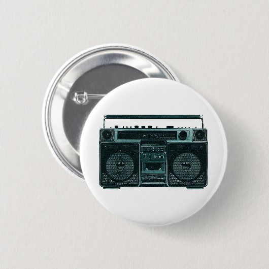 retrostereotoets ronde button 5,7 cm (Voorkant /achterkant)