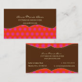 Retrosterren, warme roze/chocolade-visitekaartjes visitekaartje (Voorkant / Achterkant)