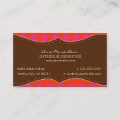 Retrosterren, warme roze/chocolade-visitekaartjes visitekaartje (Achterkant)