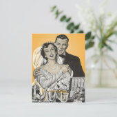 Retrostijl Aankondiging Uitnodigingskoppels Shower (Staand voorkant)